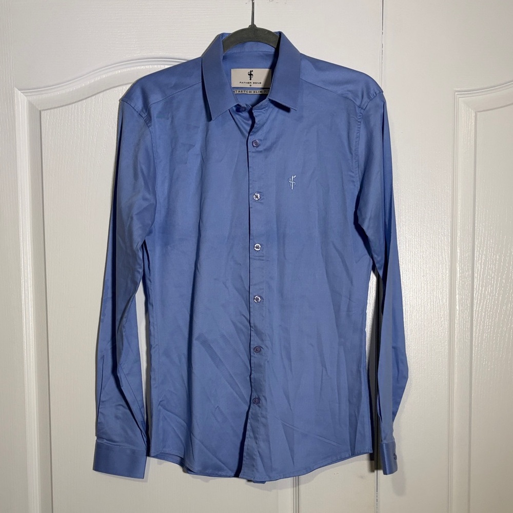 Father Sons Men's Blue Dress Shirt